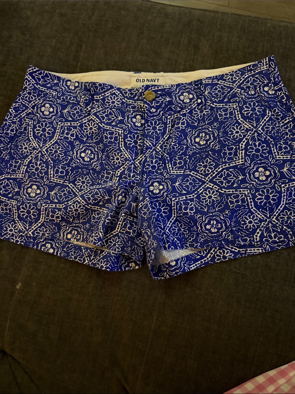 Old Navy Royal Blue Floral-Print Cotton Shorts
